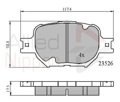 Комплект тормозных колодок, дисковый тормоз COMLINE ADB0896 для TOYOTA MATRIX