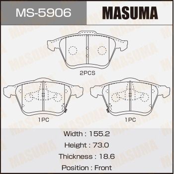 Комплект тормозных колодок MASUMA MS-5906 для MAZDA 6