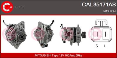 Генератор CASCO CAL35171AS для MITSUBISHI PAJERO