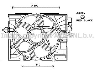 Вентилятор, охлаждение двигателя AVA QUALITY COOLING BW7532 для BMW 6