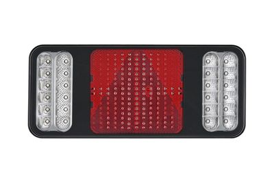 Achterlicht Rechts (LED, 12V, transparant, met indicator, anti-fog licht, achteruitrijlicht, met stoplicht, parkeerlicht, driehoekige reflector)