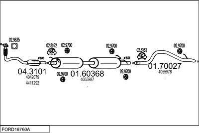 SISTEM DE ESAPAMENT MTS FORD18760A014730
