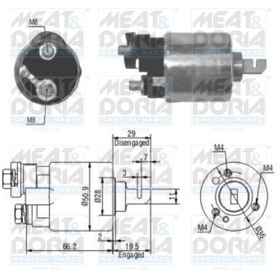 Solenoid, startmotor MEAT & DORIA 46052