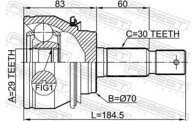 Joint Kit, drive shaft 0110-GRN245