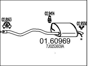 Глушитель выхлопных газов конечный MTS 01.60969 для MITSUBISHI LANCER