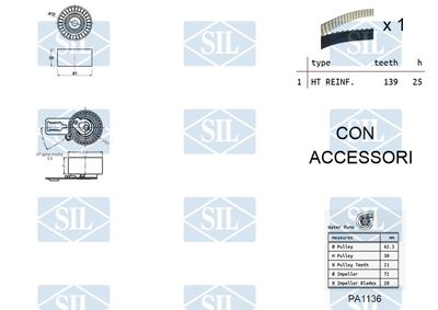 SET POMPA APA + CUREA DINTATA Saleri SIL K3PA1136AL 1