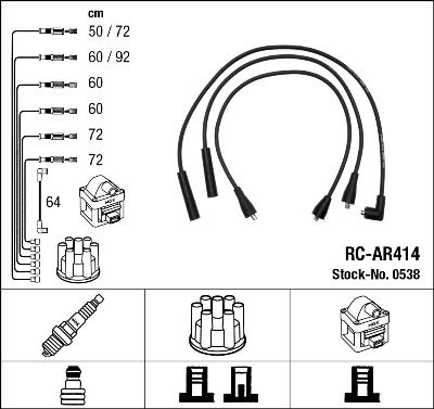 Комплект проводов зажигания NGK 0538 для ROVER 2000-3500