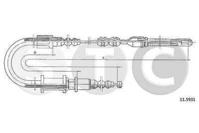 Тросик, cтояночный тормоз STC T482496 для OPEL VECTRA