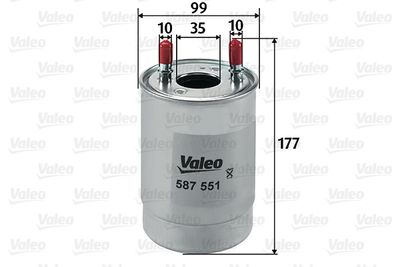 VALEO 587551 Топливный фильтр  для RENAULT FLUENCE (Рено Флуенке)