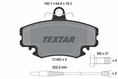 Комплект тормозных колодок, дисковый тормоз TEXTAR 2146304 для RENAULT LOGAN