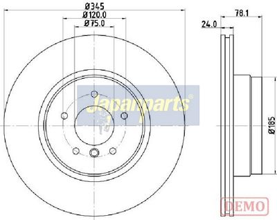спирачен диск JAPANPARTS DP-0132C