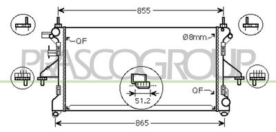 Радиатор, охлаждение двигателя PRASCO FT930R001 для FIAT DUCATO