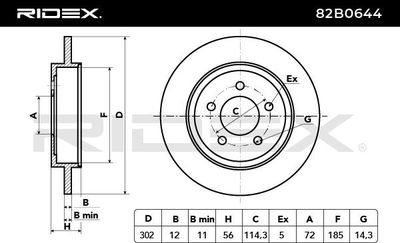 спирачен диск RIDEX 82B0644