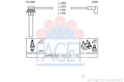 Комплект проводов зажигания FACET 4.9507 для CHRYSLER CIRRUS
