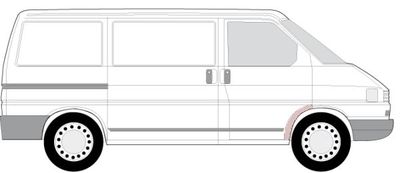Fender reparatieset Voor Rechts (binnen, spatbord) past: VW TRANSPORTER T4 07.90-04.03