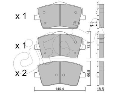 комплект спирачно феродо, дискови спирачки CIFAM 822-1186-1