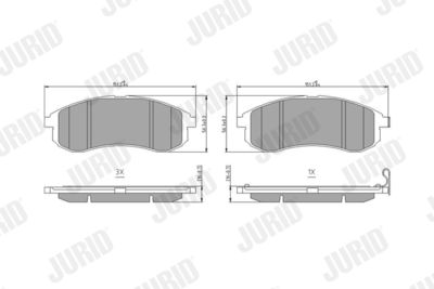 Комплект тормозных колодок, дисковый тормоз JURID 572500J для MITSUBISHI L200