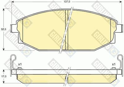 Комплект тормозных колодок, дисковый тормоз GIRLING 6132329 для HYUNDAI GALLOPER