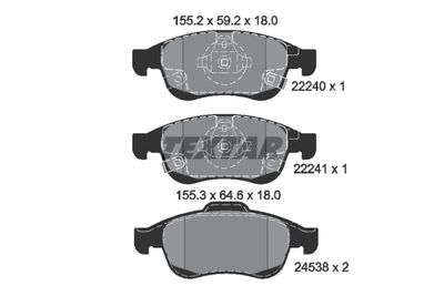 Комплект тормозных колодок, дисковый тормоз TEXTAR 2224001 для JEEP RENEGADE