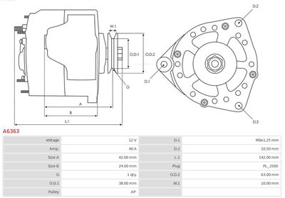 Alternator A6363