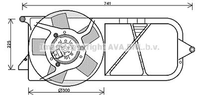 Вентилятор, охлаждение двигателя AVA QUALITY COOLING OL7537 для OPEL CORSA