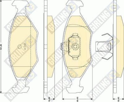 Комплект тормозных колодок, дисковый тормоз GIRLING 6117512 для FIAT ALBEA