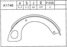 ASIMCO Brake Shoe Set, parking brake