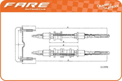 Тросик, cтояночный тормоз FARE SA 18636 для OPEL CALIBRA