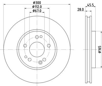 Тормозной диск HELLA 8DD 355 102-851 для MERCEDES-BENZ 190