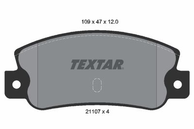 Комплект тормозных колодок, дисковый тормоз TEXTAR 2110701 для LANCIA DEDRA