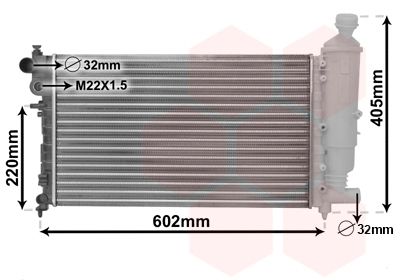 VAN WEZEL 40002216 Радиатор охлаждения двигателя  для PEUGEOT 106 (Пежо 106)