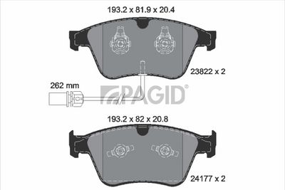 Zestaw klocków hamulcowych, hamulce tarczowe PAGID T2082N