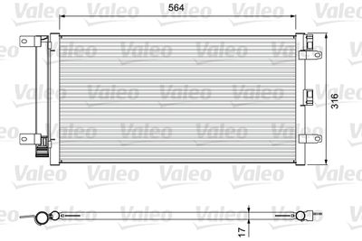 Конденсатор, кондиционер VALEO 814401 для FIAT DOBLO