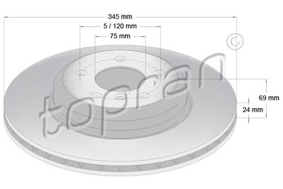 TOPRAN Remschijf COATED (502 241)