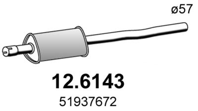 Средний глушитель выхлопных газов ASSO 12.6143 для FIAT 500X