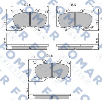 Комплект тормозных колодок, дисковый тормоз FOMAR Friction FO 932081 для LEXUS GX