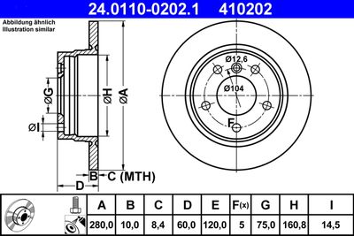 Тормозной диск ATE 24.0110-0202.1 для BMW 3