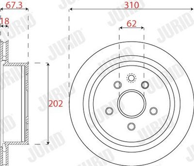BREMSSCHEIBE JURID 562823JC 1