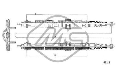 Тросик, cтояночный тормоз Metalcaucho 81290 для FIAT CROMA