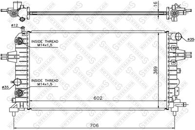 Радиатор, охлаждение двигателя STELLOX 10-25174-SX для OPEL ZAFIRA