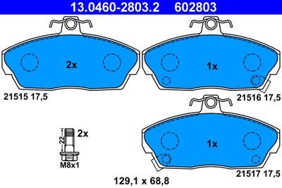 Комплект тормозных колодок, дисковый тормоз ATE 13.0460-2803.2 для ROVER COUPE