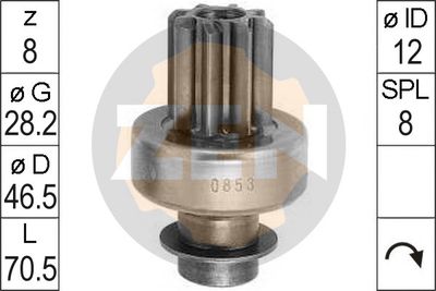 Привод с механизмом свободного хода, стартер ERA ZN0853 для NISSAN SUNNY