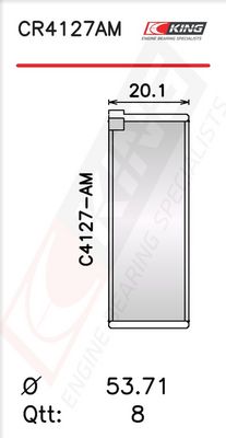Черупка на биелен лагер KING CR4127AM0.8