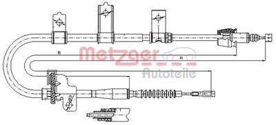 Тросик, cтояночный тормоз METZGER 17.6021 для KIA PICANTO