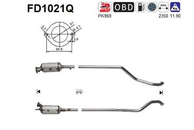 Filtr sadzy / filtr cząstek stałych, układ wydechowy AS FD1021Q