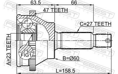 Joint Kit, drive shaft 1210-EFATA47