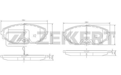 Комплект тормозных колодок, дисковый тормоз ZEKKERT BS-1220 для INFINITI J30