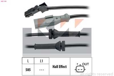 Czujnik, prędkość obrotowa koła KW 460 144