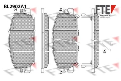 Комплект тормозных колодок, дисковый тормоз FTE 9011144 для HONDA CR-V