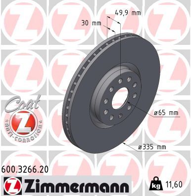 спирачен диск ZIMMERMANN 600.3266.20